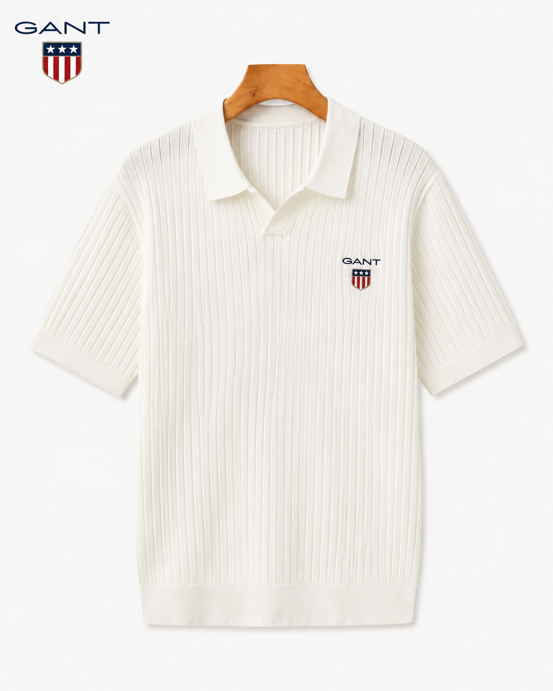 GANT® Sommar ribbad pikétröja