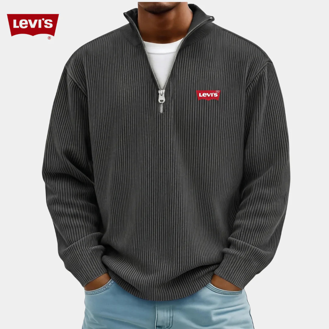 LV™ Premium Ribbed Quarter-Zip Sweater